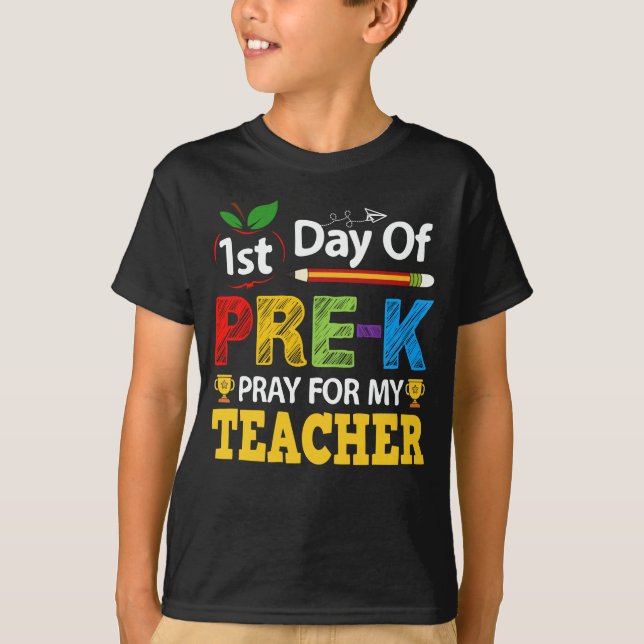Första dagen för min lärares prek-ray t shirt (Framsida)