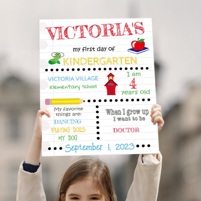 Första dagen för Poster av Namn i skolan Kindergar (Skapare uppladdad)