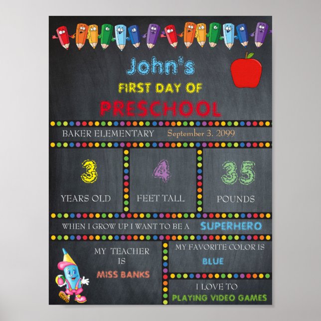 FÖRSTA DAGEN FÖR PRESCHOL-UNDERTECKNINGEN, FÖRSTA  POSTER (Framsidan)