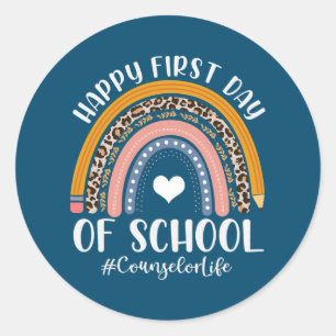 Första dagen för rådgivning i Back to school Runt Klistermärke