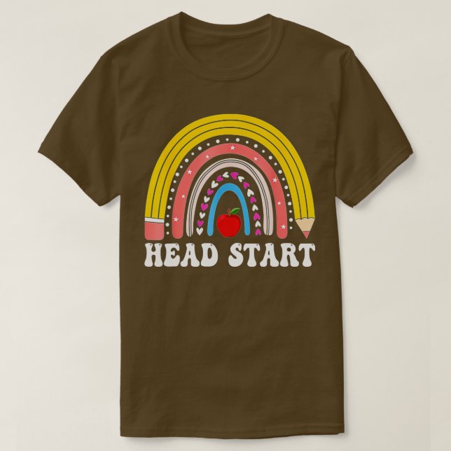 Första dagen för Rainbow Headstart Lärare T Shirt (Design framsida)