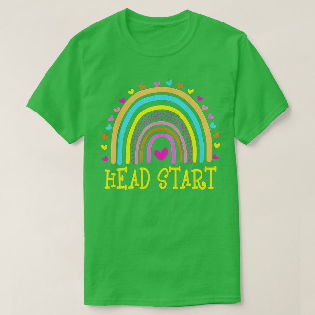 Första dagen för Rainbow Headstart Lärare T Shirt (Design framsida)