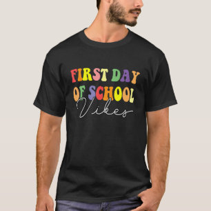 Första dagen för Skola Vibes Lycklig Back to schoo T Shirt