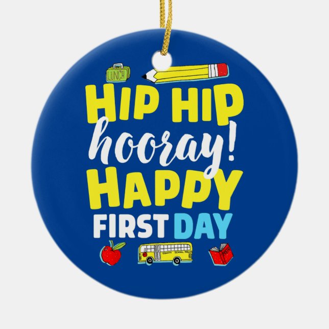 Första dagen för skollärarbarn Back to school  Julgransprydnad Keramik (Framsidan)