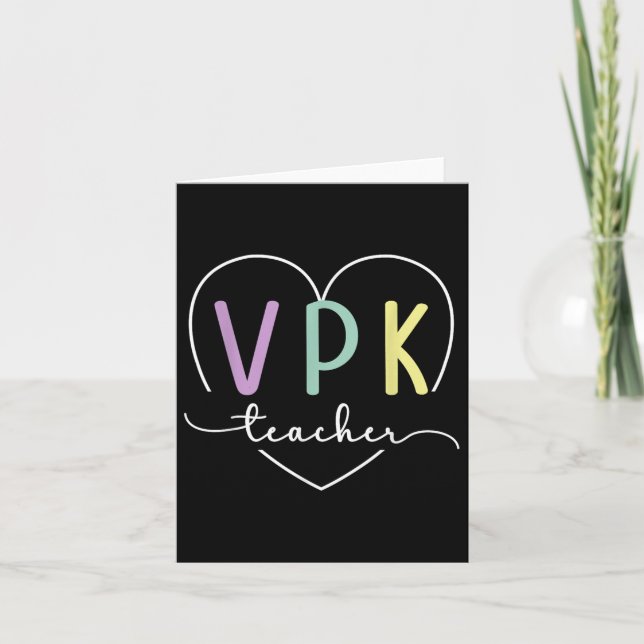 Första dagen för VPK-lärare Heart Back to school V Kort (Framsida)