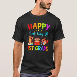Första dagen i 1:a klass läraren söta ugglor först t shirt