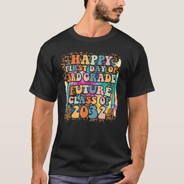 Första dagen i 3:e klass framtida klass 2032 Leopa T Shirt (Framsida)