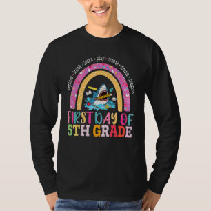 Första dagen i 5:e klass skjorta pojkar flickor ti t shirt