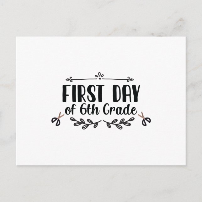 Första dagen i 6e Klass Vykort (Framsida)