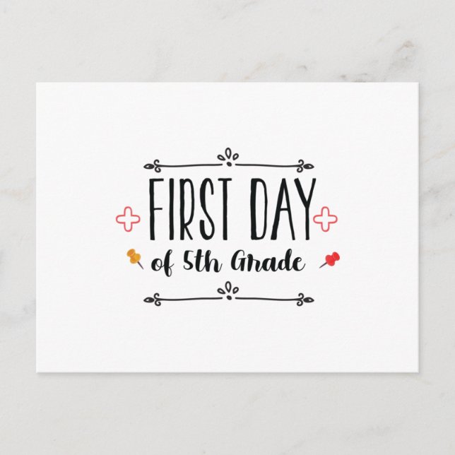 Första dagen i femte Klass Vykort (Framsida)