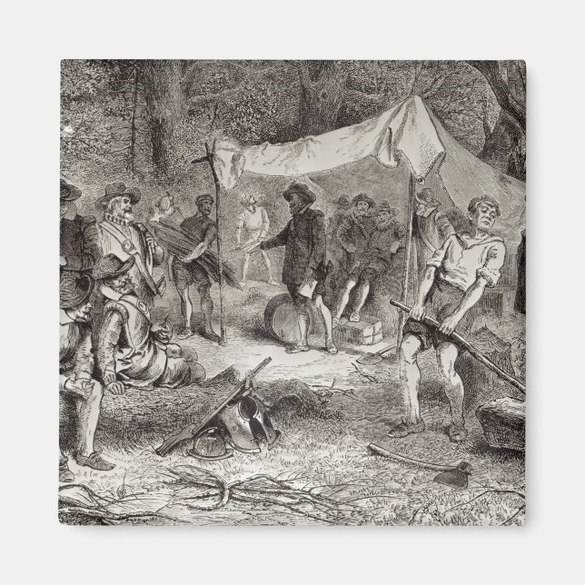 Första dagen i Jamestown Magnet (Framsidan)