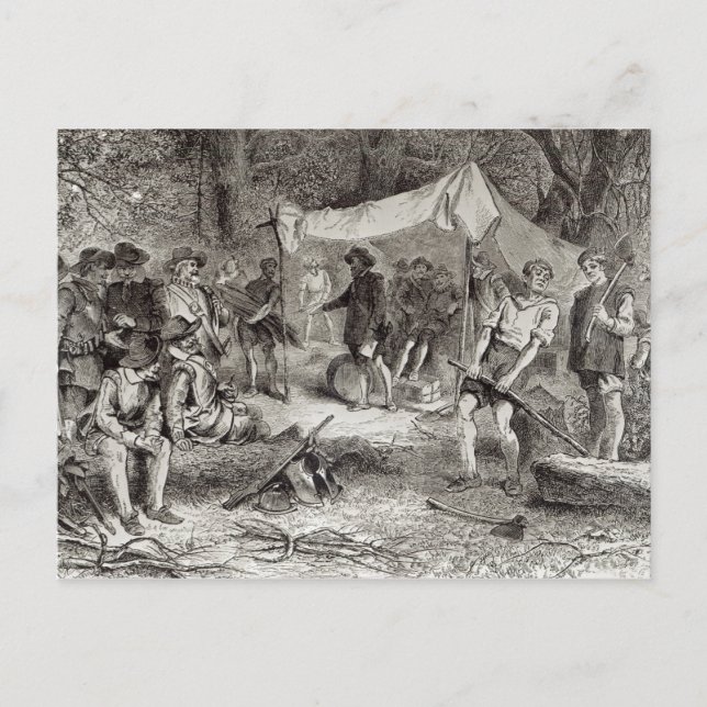 Första dagen i Jamestown Vykort (Framsida)