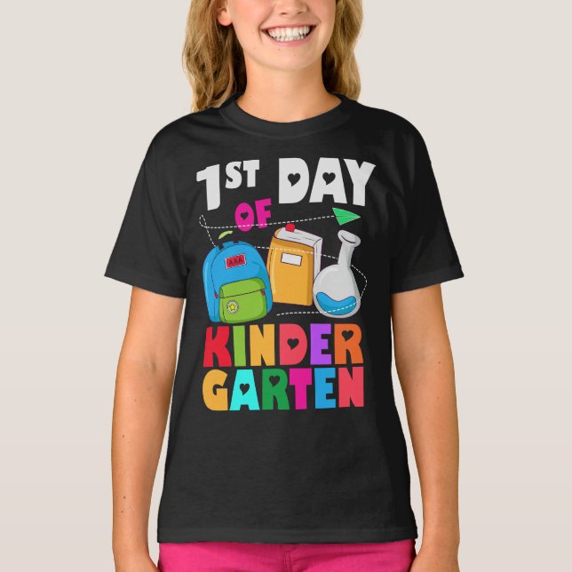 Första dagen i Kindergarten Back to school Cute T Shirt (Framsida)