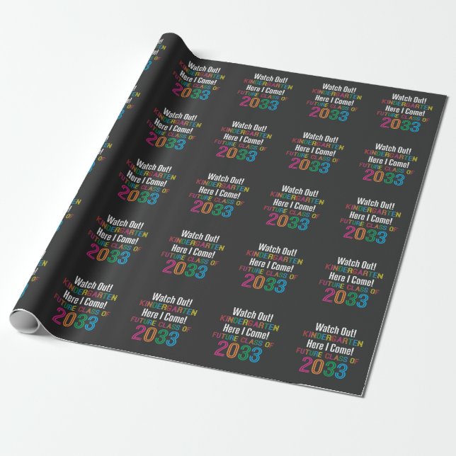 Första dagen i Kindergarten Future Class 2033 Kids Presentpapper (Utrullad)