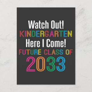 Första dagen i Kindergarten Future Class 2033 Kids Vykort