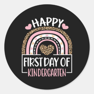 Första dagen i Kindergarten Roligt Back to school Runt Klistermärke