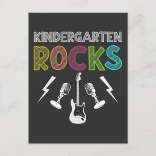 Första dagen i Kindergarten Sten Guitar Älskare Ki Vykort