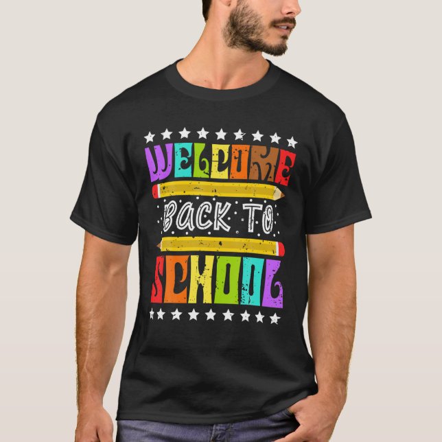 Första dagen i lycklig kan vi göra detta välkomnan t shirt (Framsida)