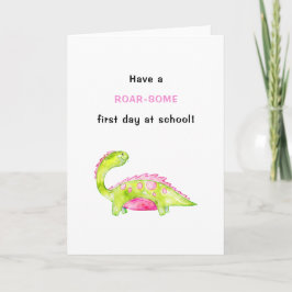 Första dagen i Skola Back to school lustiga dinosa Kort