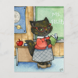 Första dagen i skolan - Cute Teat Art Vykort
