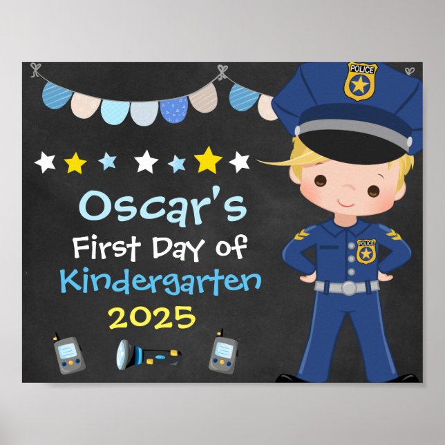 Första dagen i skolans kalkbräde poster (Framsidan)