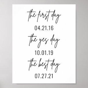 Första dagen Ja-dagen, bästa Bröllop-Poster Poster