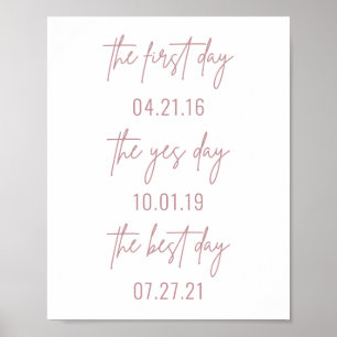 Första dagen Ja-dagen, bästa Bröllop-Poster Poster