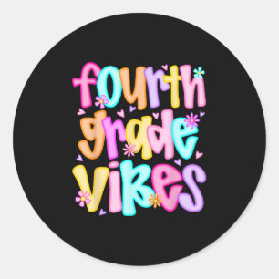 Första dagen Klass Vibes Back to school Lycklig Runt Klistermärke