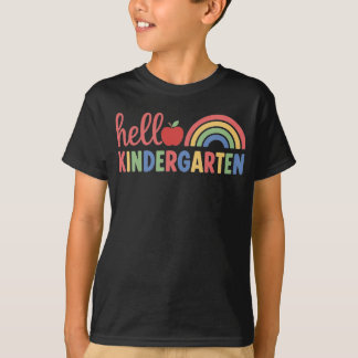 Första dagen på förskolan regnbåge pojke flicka t shirt