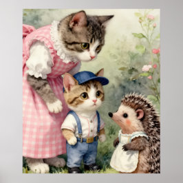Första dagens hälsningar –  Kattunge & Igelkott Poster