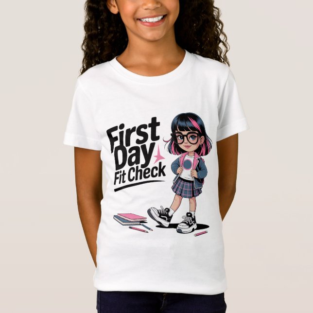 Första dagskontrollen täcker Stil-disketten Back t Shirt (Framsida)