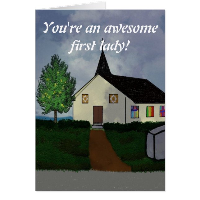 Första dam för fantastisk hälsningskort (Framsidan)