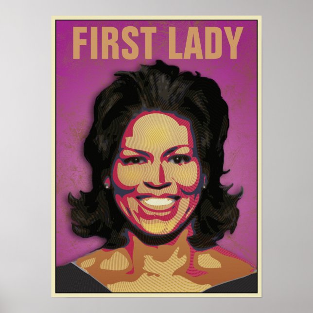Första Dam Michelle Obama - Anpassad Poster (Framsidan)