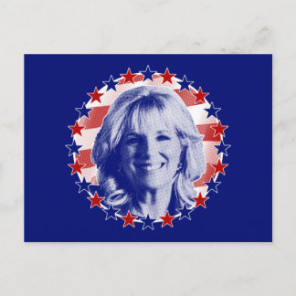 Första damen Jill Biden Stars and Stripes Vykort