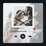 Första Dance Sång Bröllop-årsdagen Personlig  Fyrkantig Klocka<br><div class="desc">Första Dance Sång Bröllop-årsdagen Personlig</div>