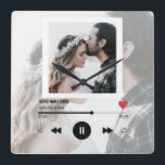 Första Dance Sång Bröllop-årsdagen Personlig  Fyrkantig Klocka<br><div class="desc">Första Dance Sång Bröllop-årsdagen Personlig</div>