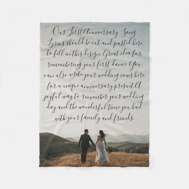 Första Dance Sång-högtalarårsdagen för texttexten  Fleecefilt (Framsidan)