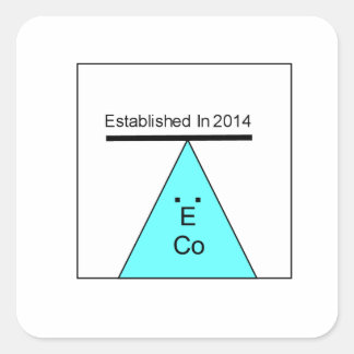Första E-Logotypen Fyrkantigt Klistermärke
