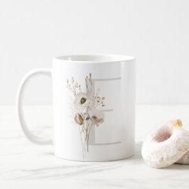 Första E med mjuk färg-blomkaffe Mugg