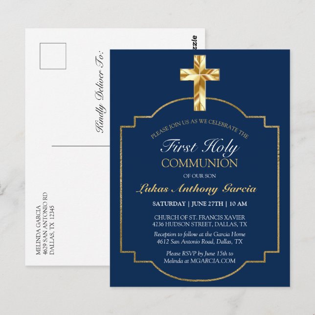 Första Eleganten Guld Kor Burgundy  Inbjudan (Fram/baksida)