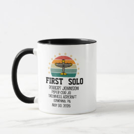 Första Ensamma Flygplan PILOT Retro Personlig Mugg