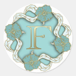Första F-klistermärken i monogram Runt Klistermärke