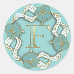 Första F-klistermärken i monogram Runt Klistermärke