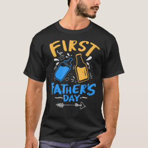 Första Far-dagen Beer Baby Flaska pappa 2023 VI T Shirt