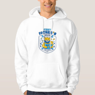 Första fars dag 2026 Bästa ungbjörnspappa Hoodie