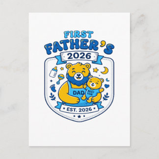 Första fars dag 2026 Bästa ungekubbe pappa Vykort