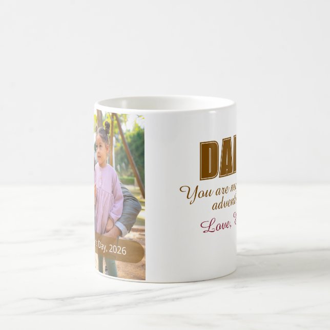 Första Fars Dag Anpassad Foto Pappa Milstolpe Kaffemugg (Center)