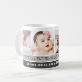Första Fars dag bästa Pappa någonsin 4 fotokollage Kaffemugg