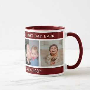 Första Fars dag bästa Pappa någonsin 4 fotomark Mugg