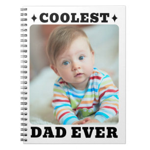 Första Fars Dag Coolaste Pappa Någonsin Baby Foto Anteckningsbok